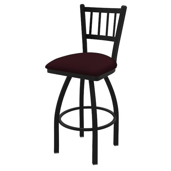 25" Swivel Counter Stool, Black Wrinkle, Canter Bordeaux Seat